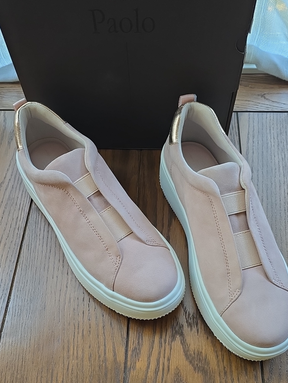🔥 NIB Linea Paolo GOLDE-L Pink Suede Platform Sneakers